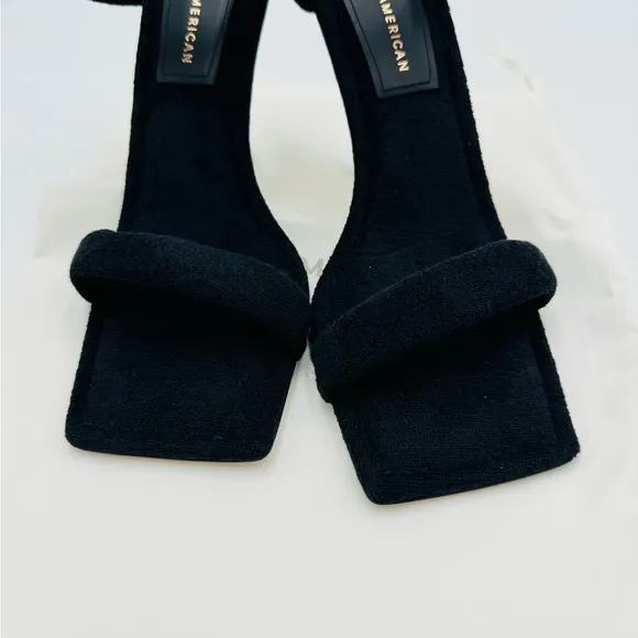 NEW Good American Terry Slip-On High Heeled Sandals Size 9
