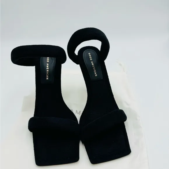 NEW Good American Terry Slip-On High Heeled Sandals Size 9