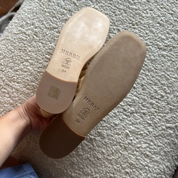NEW / HEREU LLASADA / Front Knot Square Toe Flats / Ballet Flats / 38