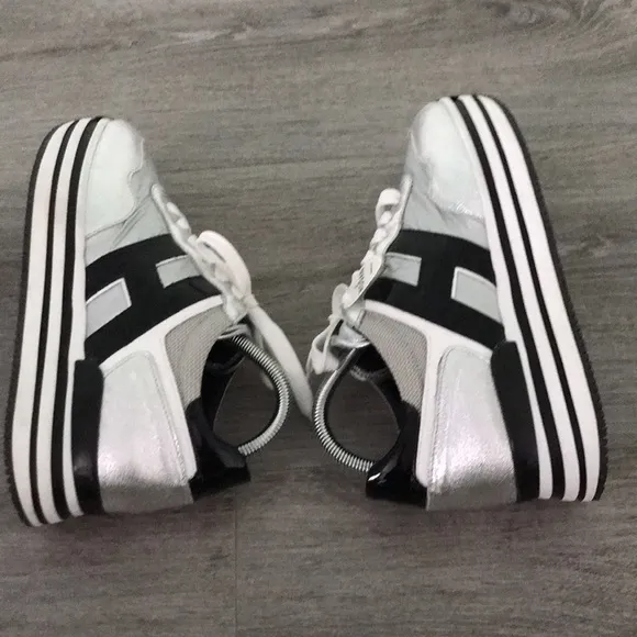 NEW - HOGAN Woman Midi Platform sneakers In Silver | 39