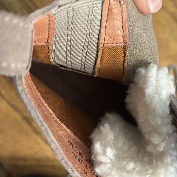 [New] Jeffrey Campbell (8) Culvert Sherpa Taupe &amp; Ivory Shearling Combat Boots