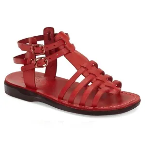 New Jerusalem Leah Women's Red Leather Gladiator  Strappy Sandals Size 42 US 11