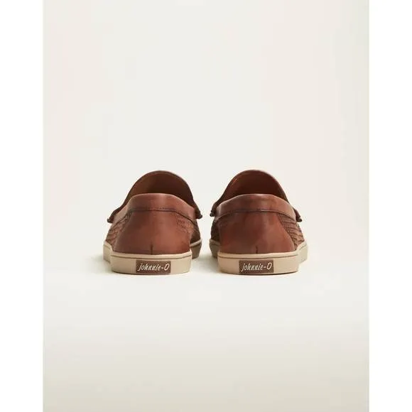 NEW JOHNNIE-O men's la jolla woven loafer in brown