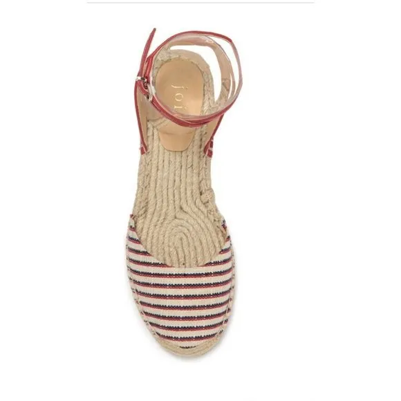 NEW Joie $198 Calo Ankle Wrap Espadrille Summer Sandals Multi Stripe Sz 6