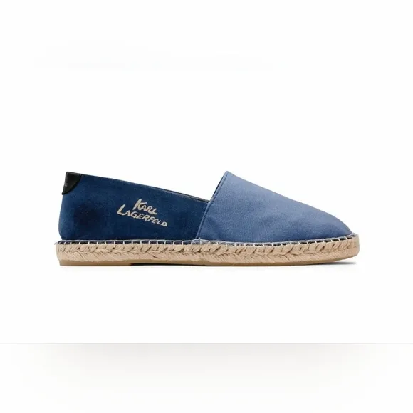 New Karl Lagerfeld MEN'S CANVAS &amp; SUEDE ESPADRILLES