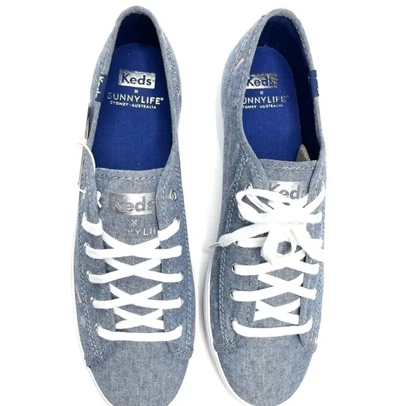 NEW Keds X Sunnylife Collab Rainbow Chambray Triple Kick Sneakers US 7