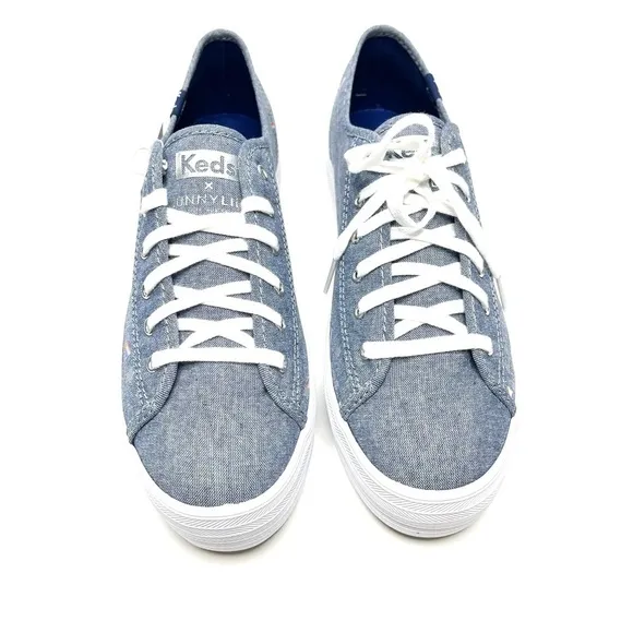 NEW Keds X Sunnylife Collab Rainbow Chambray Triple Kick Sneakers US 7