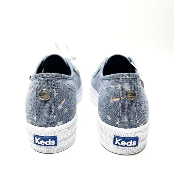 NEW Keds X Sunnylife Collab Rainbow Chambray Triple Kick Sneakers US 7