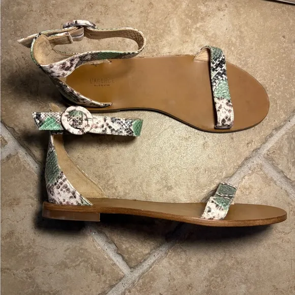 New L’Agence Marcela Ankle Strap Genuine Leather Sandals Minimalist Summer