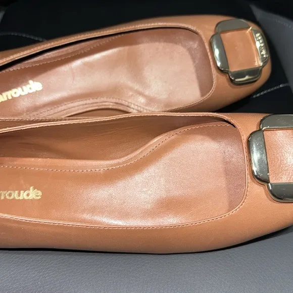 🔥🔥🔥NEW Larroude Maria Brown Caramel Leather Flats