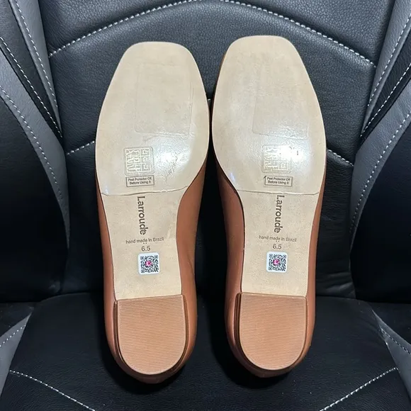 🔥🔥🔥NEW Larroude Maria Brown Caramel Leather Flats
