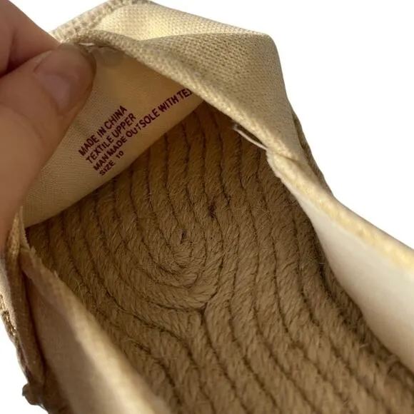 NEW! Lilly Pulitzer 10 Lia Espadrilles Gold Shimmer Canvas Sandal Shoe Beige Tan