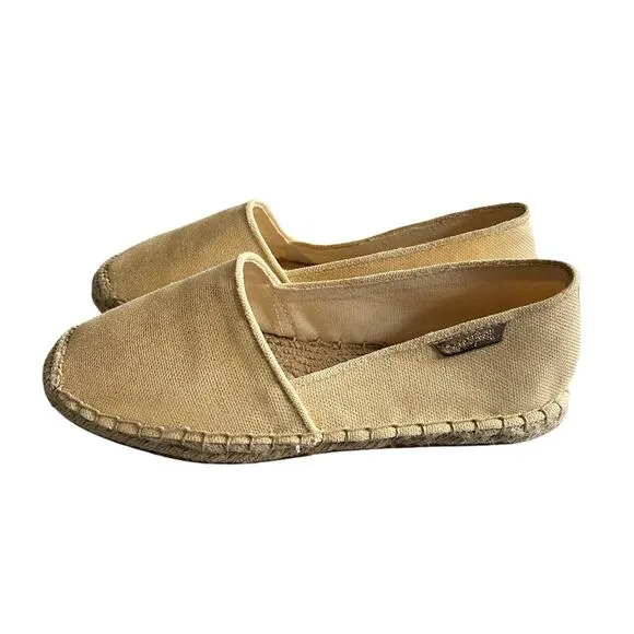 NEW! Lilly Pulitzer 10 Lia Espadrilles Gold Shimmer Canvas Sandal Shoe Beige Tan