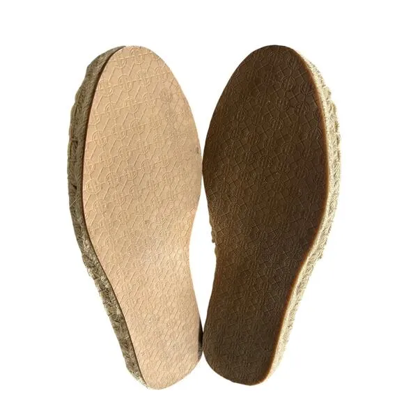 NEW! Lilly Pulitzer 10 Lia Espadrilles Gold Shimmer Canvas Sandal Shoe Beige Tan