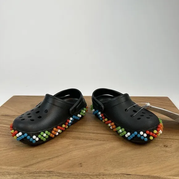 New Little Kids Crocs Crocband Colorful Lights Clog Light-Up BLK Sandals SZ 7 C