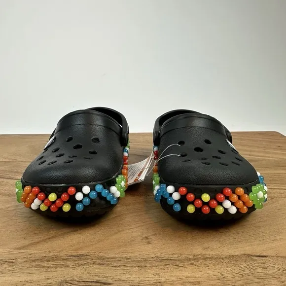 New Little Kids Crocs Crocband Colorful Lights Clog Light-Up BLK Sandals SZ 7 C