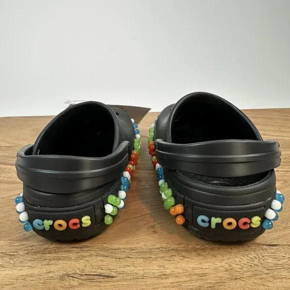 New Little Kids Crocs Crocband Colorful Lights Clog Light-Up BLK Sandals SZ 7 C