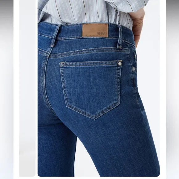 New! Mavi Ada Boyfriend JeansMid Rise‎ | Dark Brushed Feather Blue