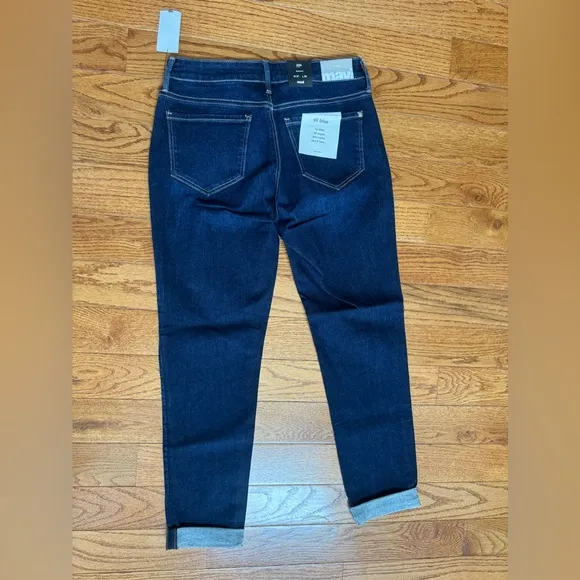 New! Mavi Ada Boyfriend JeansMid Rise‎ | Dark Brushed Feather Blue