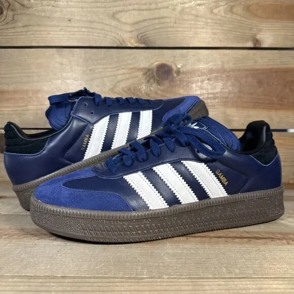 NEW Mens Size 11.5 Adidas Samba XLG “Dark Blue Gum” Low Top Sneakers IE9179 RARE