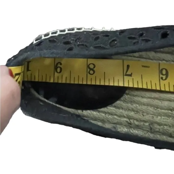 New Michael Kors Darci Black Eyelet Canvas Espadrilles Flat Shoe Slip On Sz 9.5