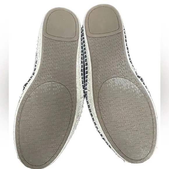 New Michael Kors Darci Black Eyelet Canvas Espadrilles Flat Shoe Slip On Sz 9.5