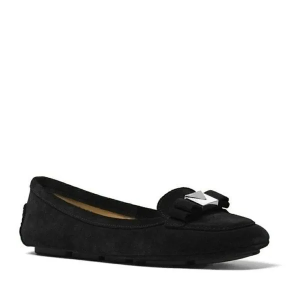 New! MICHAEL KORS Women's Suede Black Moccasin Flats Shoes Size 6