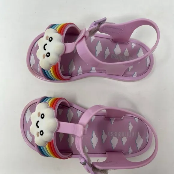 NEW Mini Melissa Rainbow Cloud Sandals Toddler size 8 jellies
