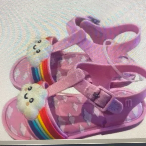NEW Mini Melissa Rainbow Cloud Sandals Toddler size 8 jellies