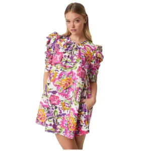 NEW Misa Emilia Pink Floral Summer Barbie Mini Dress P3188