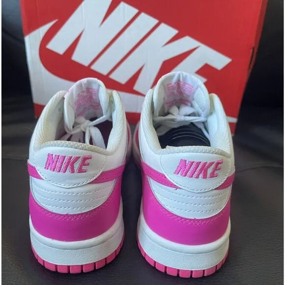 *NEW* NIKE DUNK LOW 5.5Y WHITE / LASER FUCHSIA (FB9109 102)