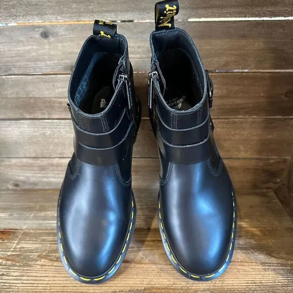 New‎ NWOB Womens Dr Martens Jaimes Black Leather Ankle Chelsea Boots Size 6 M