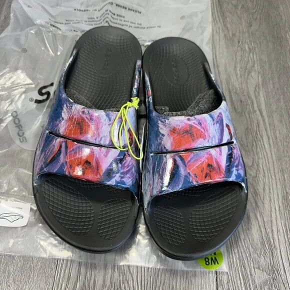 NEW Oofos OOAHH Limited Edition Canyon Sunlight Women 8 Slip On Sandals Comfort