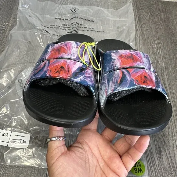 NEW Oofos OOAHH Limited Edition Canyon Sunlight Women 8 Slip On Sandals Comfort