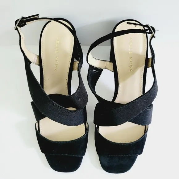 New Pelle Moda Heel Cross Strap Sandals,Size 8,5 US