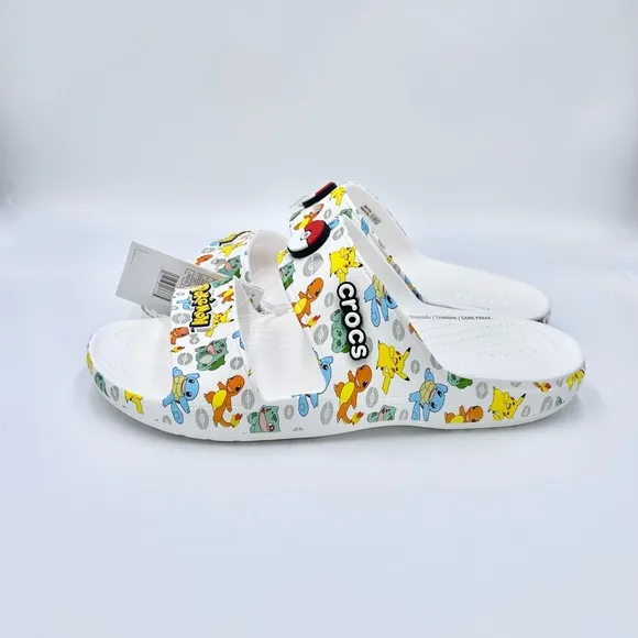 NEW Pokemon X Crocs Classic Sandals Slip On Slide Men’s 10, Women’s 12