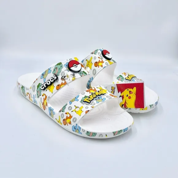 NEW Pokemon X Crocs Classic Sandals Slip On Slide Men’s 10, Women’s 12