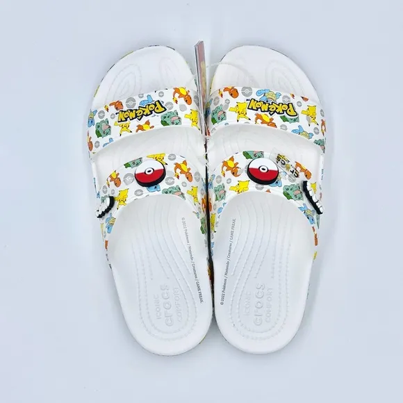 NEW Pokemon X Crocs Classic Sandals Slip On Slide Men’s 10, Women’s 12