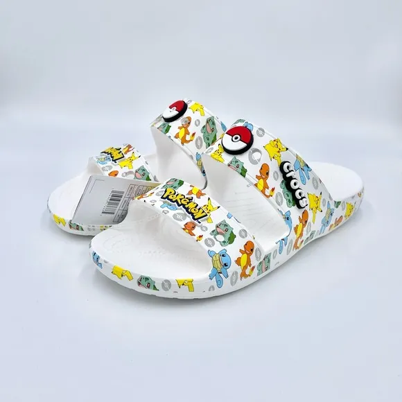 NEW Pokemon X Crocs Classic Sandals Slip On Slide Men’s 10, Women’s 12