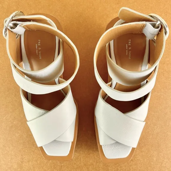 NEW RAG &amp; BONE LEATHER WEDGE SANDALS