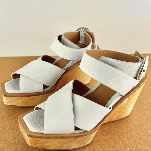NEW RAG &amp; BONE LEATHER WEDGE SANDALS