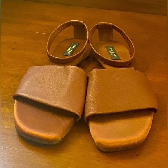New rag &amp; bone ellory brown rust slip on sandals ankle strap size 40 or USA 10