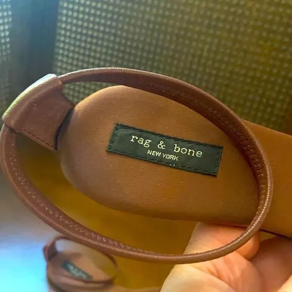 New rag &amp; bone ellory brown rust slip on sandals ankle strap size 40 or USA 10