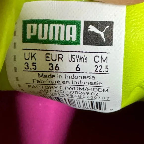 New Rare Puma Cali 90s Neon Lime Fuchsia Sneakers
