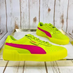New Rare Puma Cali 90s Neon Lime Fuchsia Sneakers