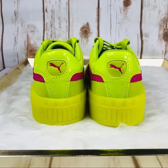 New Rare Puma Cali 90s Neon Lime Fuchsia Sneakers