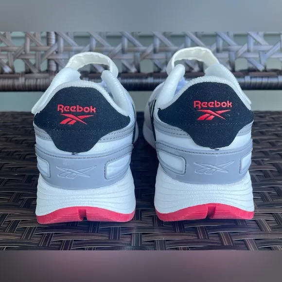 NEW Reebok Kids' Classic Nylon Athletic Low Top Shoes White Grey Red