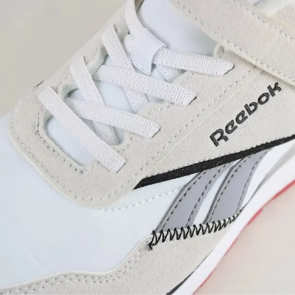 NEW Reebok Kids' Classic Nylon Athletic Low Top Shoes White Grey Red