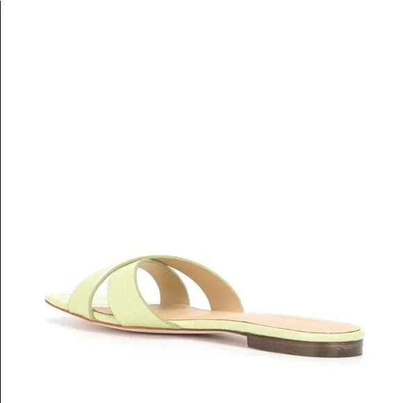 New Reformation The Margaret croc embossed crossover sandals Size 7