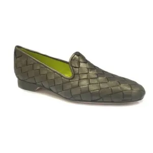 NEW ROBERT ZUR women's alyssa woven loafer in coffee true glove